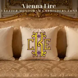 Vienna Pillow Embroidery Monogram