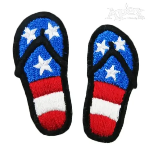 "Sandals USA Flag” is a Free Patriotic Machine Embroidery Design designed & from Apex Embroidery Designs!