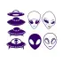 UFO and Aliens Pack Cuttable Design