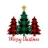 Plaid Pattern Merry Christmas Trees SVG Cuttable Designs