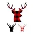 Plaid Pattern Deer or Reindeer Head SVG Cuttable Designs