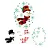 Plaid Pattern Holly Snowman SVG Cuttable Designs
