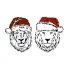 Christmas Lion Santa Claus SVG Cuttable Designs