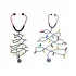 Christmas Tree Stethoscope Nurse Bulb String SVG Cuttable Designs