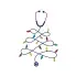 Christmas Tree Stethoscope Nurse Bulb String SVG Cuttable Design