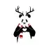Christmas Panda Heart SVG Cuttable Design