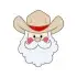 Cowboy Santa Claus Face SVG Cuttable Design
