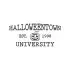 Halloweentown University SVG with stacked black lettering and a small carved pumpkin
