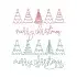 Merry Christmas Trees Line Art SVG Cuttable Design