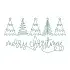 Merry Christmas Trees Line Art SVG Cuttable Design