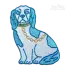 Vintage Chinoiserie Sitting Puppy Ceramic Machine Embroidery Design