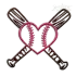 Baseball Heart Machine Embroidery Designs by Apex