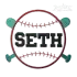 Baseball Frame & Machine Embroidery Font by Apex