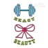 Beast and The Beauty Gym Workout Machine Embroidery Design