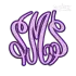 Bold Curlz Circle Monogram Applique Embroidery Font Apex Designs Art