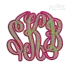 Bold Curlz Circle Monogram Applique Embroidery Font - Apex Designs