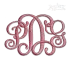 Bold Vine Interlocking Monogram Embroidery Font Letters