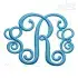 Bold Vine Interlocking Monogram Embroidery Font