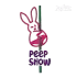 Easter Bunny Word Art Peep Show Machine Embroidery Design