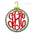 Christmas Bulb Machine Embroidery Font Sample Monogram