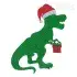Christmas T-Rex Holding Present Embroidery Design