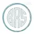 Circle Monogram Frame Sketch Embroidery Design