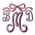 Classic Monogram Machine Embroidery Font with Bow