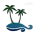 Palm Tree Waves Shape Embroidery Design