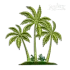 Coconut Palm Trees Island three Machine Embroidery Apex Designs