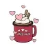 Drinks Mug Cup with Hearts Pack SVG Cuttable Design