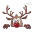 Cute Christmas Boarder or Pocket Reindeer Machine Embroidery Designs