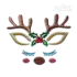 Cute Holly Christmas Santa Reindeer Machine Embroidery Design 