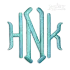Diamond Logo Monogram Machine Embroidery Font - Apex