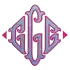 Fishtail Pillow Diamond Applique Monogram Embroidery Font sample