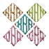 Diamond Triangle Monogram Fishtail Machine Embroidery Font Digitized All