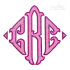 Diamond Triangle Monogram Fishtail Machine Embroidery Font Applique