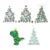 Dino Dinosaur Christmas Tree Machine Embroidery Designs by Apex All