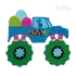 Monster Truck Hauling Easter Eggs Machine Embroidery Design Digitized