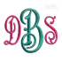 Carson English Monogram Machine Embroidery Font - Apex
