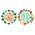 Fall Leaves Wreath Monogram Frames SVG Cuttable Design