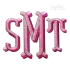 Fishtail Rounded Stacked Embroidery Font 2-Color Shadow