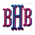 Fishtail Rounded Stacked Embroidery Font 2-Color Shadow BHB