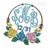 Flowers Arrows Monogram Machine Embroidery Frames Digitized by Apex