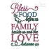 Food, Family and Love Embroidery Design