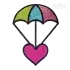 Heart Parachute Machine Embroidery Designs