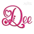 Heart Script Alphabet Letters Machine Embroidery Font - Apex
