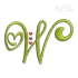 Heart Script Alphabet Letters Machine Embroidery Font Letters