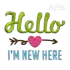 Hello I'm New Here Newborn Baby Machine Embroidery Designs.