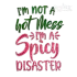 I'm Not a Hot Mess I'm a Spicy Disaster Embroidery Design