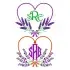 Lavender Heart Monogram Frame SVG Cuttable Design